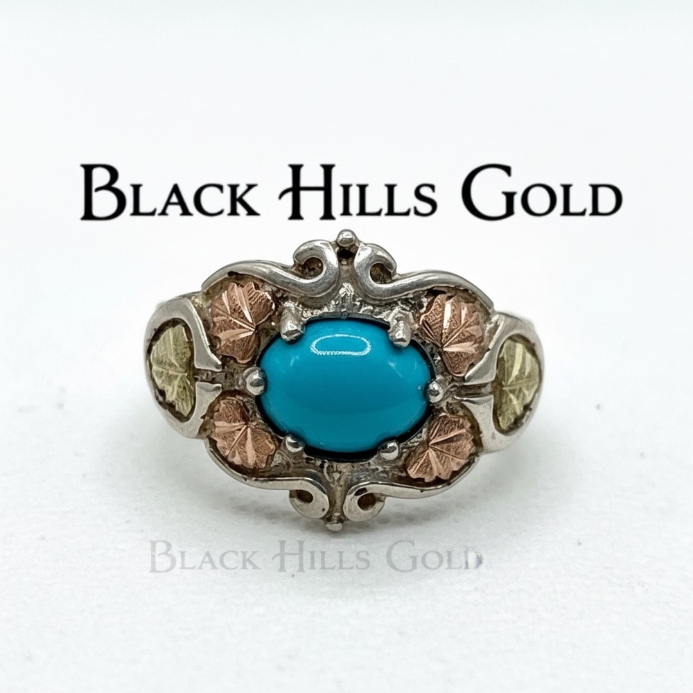 Turquoise Ring - Blue Stone Accent size 8 - Picture 3 of 13